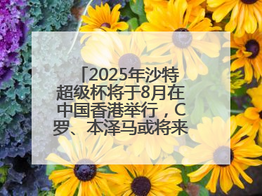 2025年沙特超级杯将于8月在中国香港举行，C罗、本泽马或将来华参赛