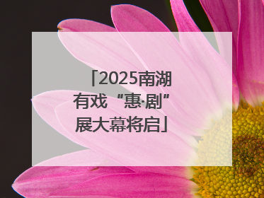 2025南湖有戏“惠·剧”展大幕将启