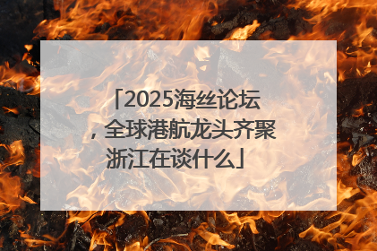 2025海丝论坛，全球港航龙头齐聚浙江在谈什么