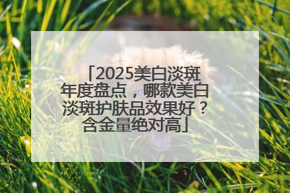 2025美白淡斑年度盘点，哪款美白淡斑护肤品效果好？含金量绝对高