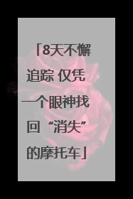 8天不懈追踪 仅凭一个眼神找回“消失”的摩托车