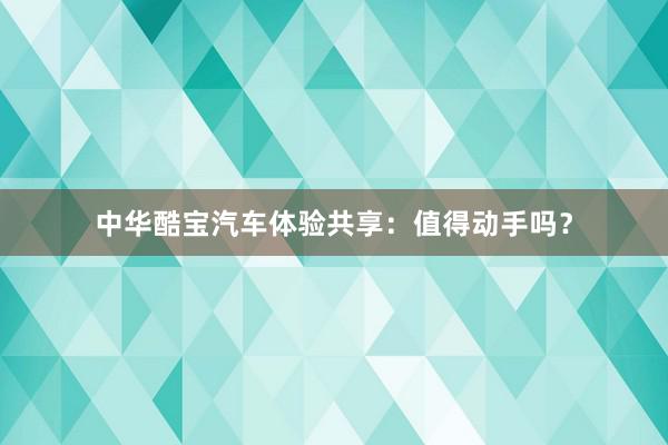 中华酷宝汽车体验共享：值得动手吗？